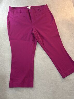Anthropologie Maeve Womens Capri Pants Plus 20W Barbie Pink Stretch Y2K Career